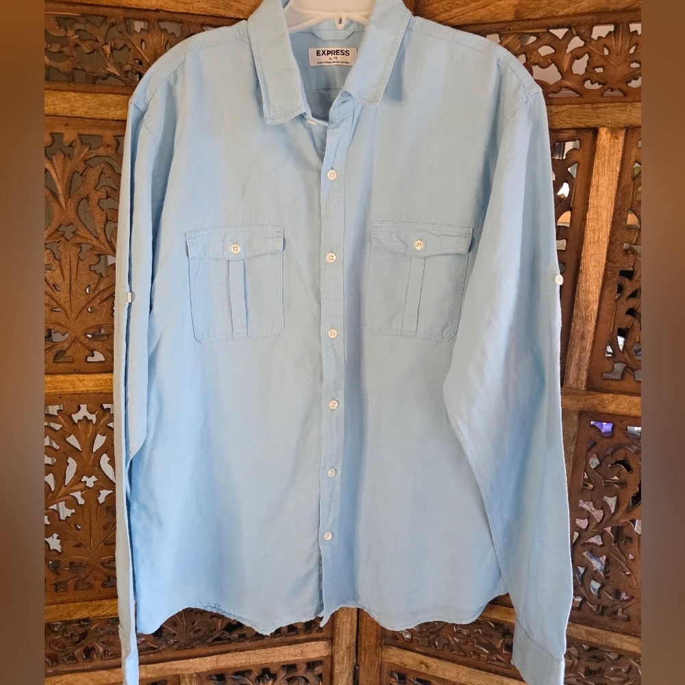 Express Sky Blue Men's Casual Shirt